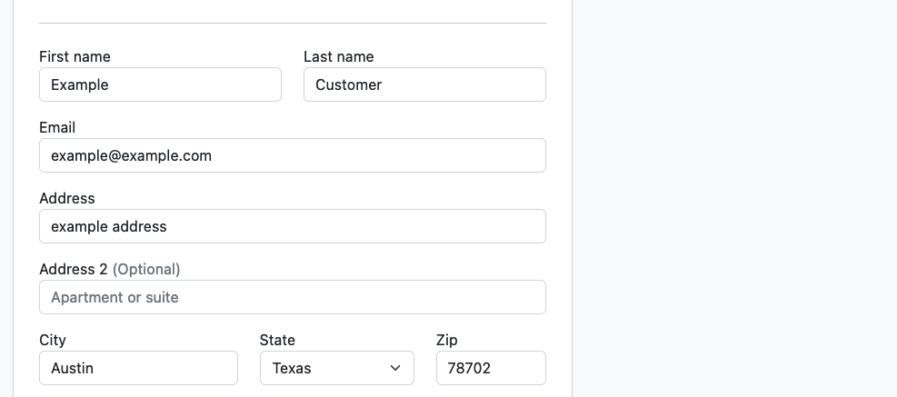 Example Checkout